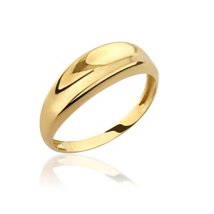 14K Solid Gold Dome Ring, 925 Sterling Silver Dome Ring, Dainty Concave Dome Ring, Minimalist Ring, Mother&#39;s Day Gift, Valentine&#39;s Day Gif