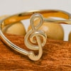 14K Solid Gold Unique Music Note Ring for Women, Minimal Musical ...