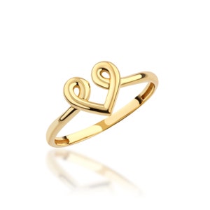 14K Solid Gold Love Knot Ring, 925 Sterling Silver Love Knot Ring, Heart Knot Ring, Dainty Ring, Mother's Day Gift, Valentine's Day Gift