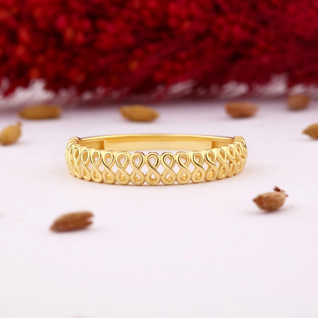 14K Solid Gold Infinity Ring, Sterling Silver Infinity Ring, Infinity ...
