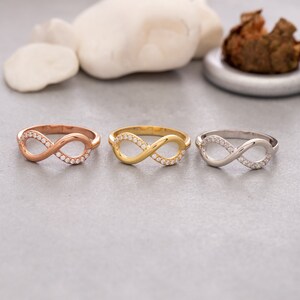 14K Solid Gold Infinity Ring, Sterling Silver Infinity Ring, Infinite ...