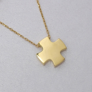 Design Cross Necklace, 14K Solid Gold Cross Necklace, 925 Sterling Silver Cross Necklace, Religious Necklace, Baptism Gift, Christmas Gift