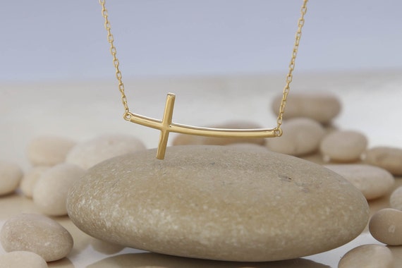Etsy sideways cross necklace deals