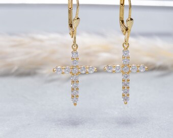 Orecchini Da Donna A Forma Di Croce In Argento Sterling - Foto 10