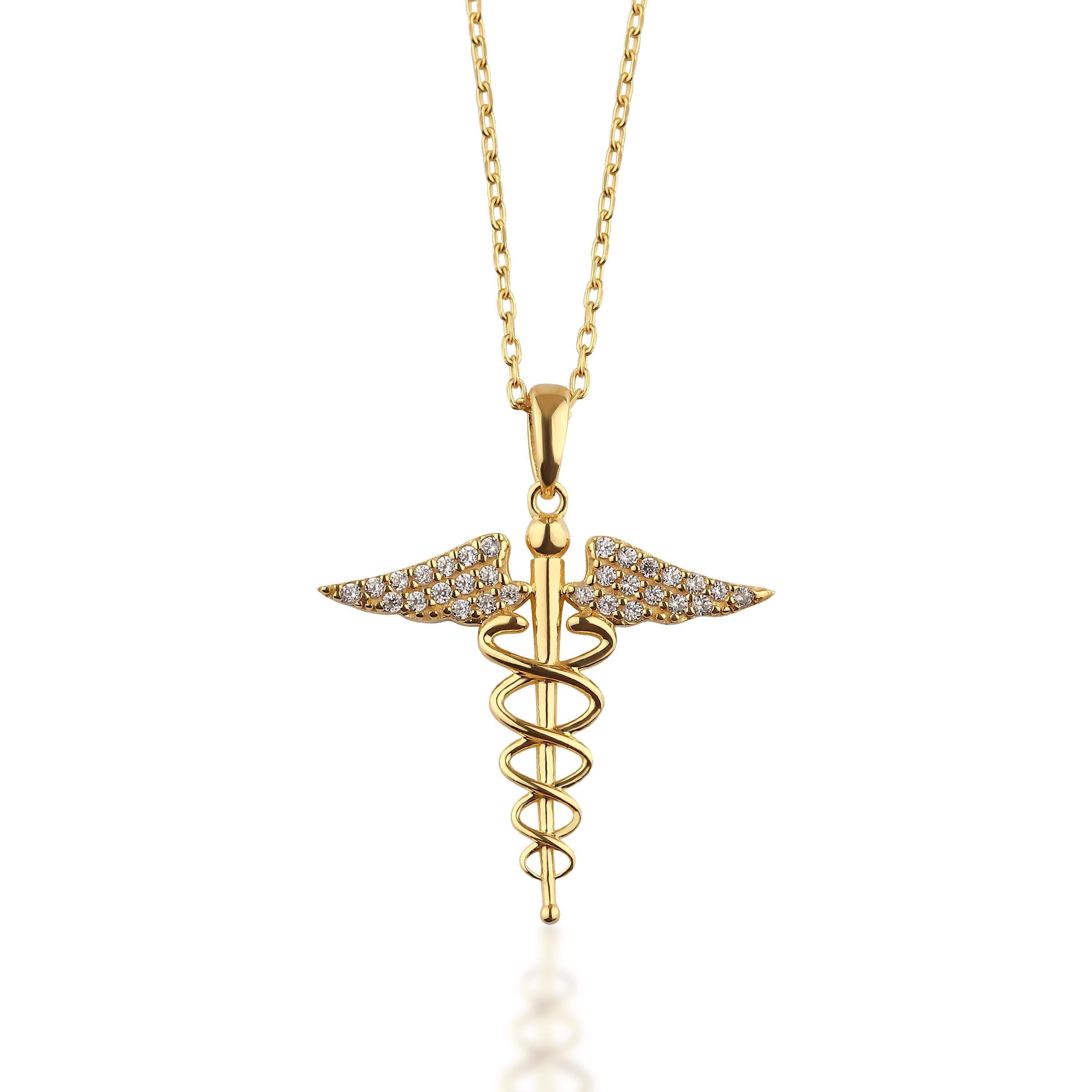 Rod of asclepius necklace - Etsy 日本