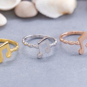Musical Note Ring Pattern 14K Solid Gold Musical Note Ring, Sterling Silver Musical Note Ring ...