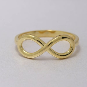 14K Solid Gold Infinity Ring, 925 Sterling Silver Infinity Ring, Infinite Love Ring, Infinity Ring, Valentine&#39;s Day Gift, Christmas Gift