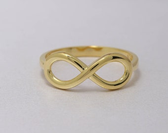 Authentic 10k Yellow Gold Infinity Forever Sign Ring for Girls and Women 2 sizes