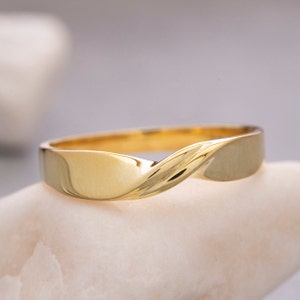 Double Mobius Ring, 14K Solid Gold, 925 Sterling Silver Mobius Ring, Wedding Ring, Mother&#39;s Day Gift, Valentine&#39;s Day Gift, Christmas Gift