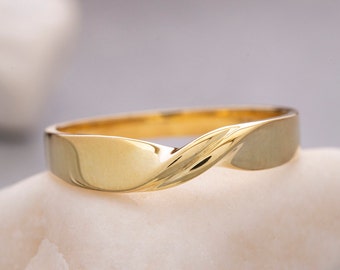 Double Mobius Ring, 14K Solid Gold, 925 Sterling Silver Mobius Ring, Wedding Ring, Mother's Day Gift, Valentine's Day Gift, Christmas Gift