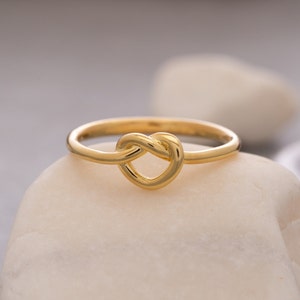 14K Solid Gold Love Knot Ring, 925 Sterling Silver Love Knot Ring ...