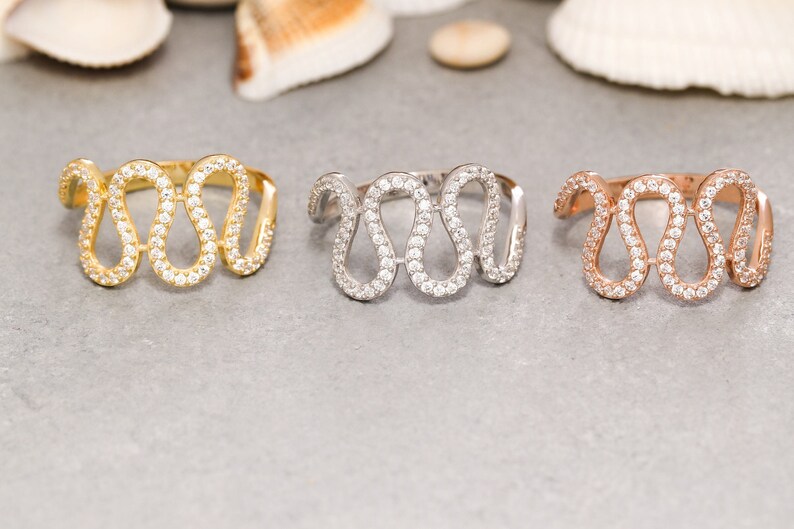 IceCarats 14K Solid Yellow Gold Zig Zag Band Ring – Handcrafted Dainty Ring, Lifetime Warranty