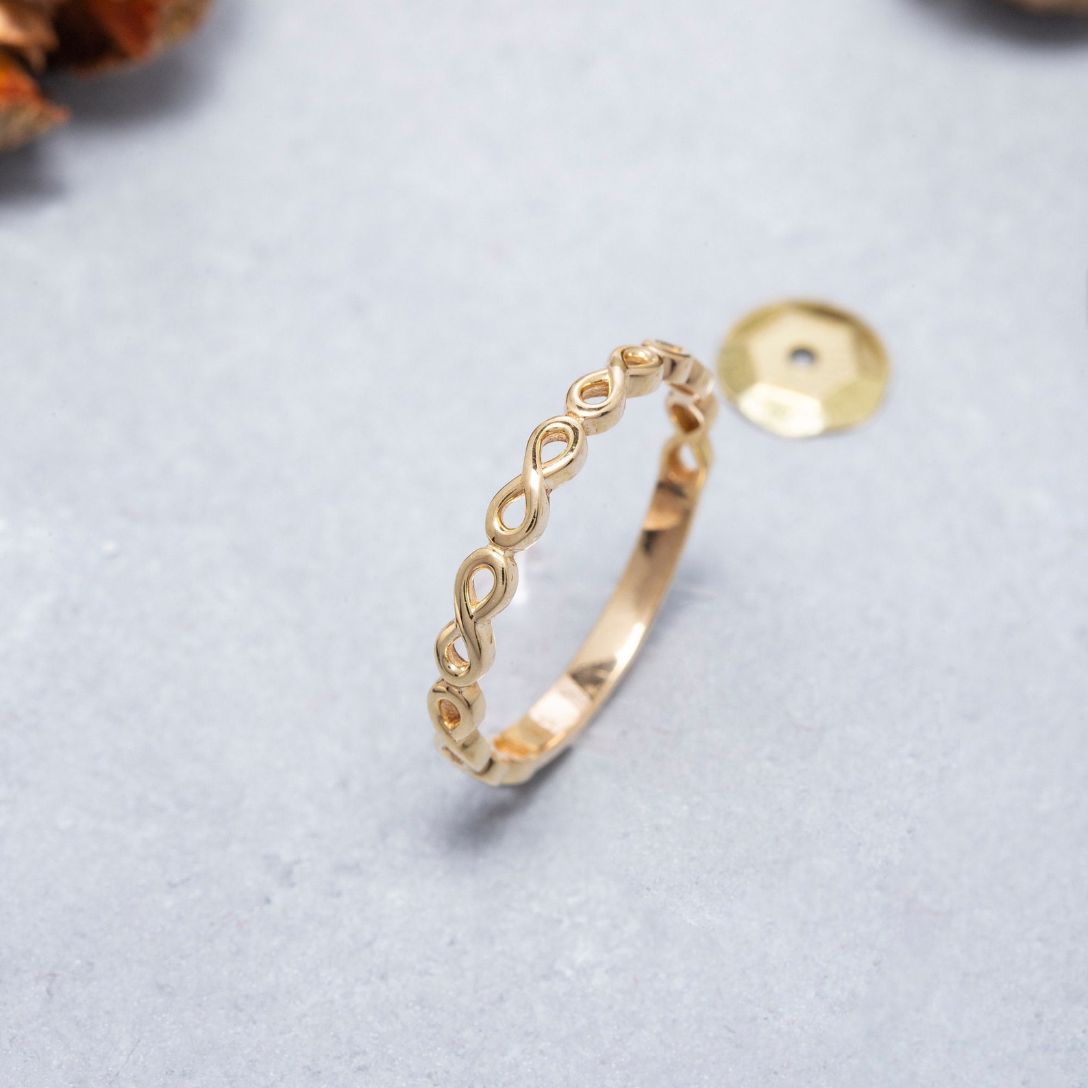 14K Solid Gold Infinity Ring Sterling Silver Infinity Ring - Etsy