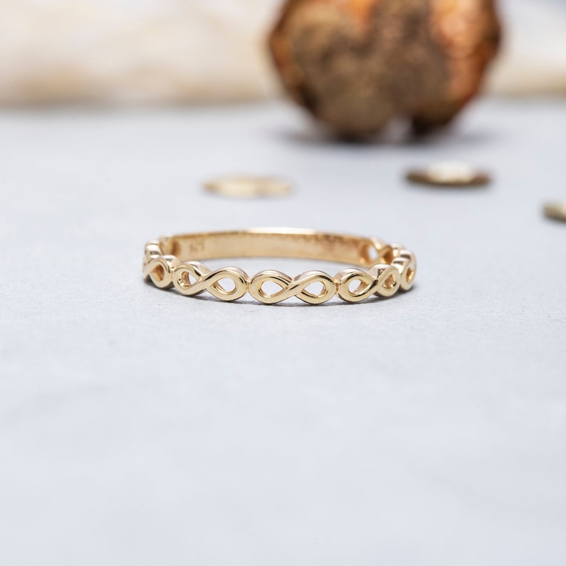 14K Solid Gold Infinity Ring Sterling Silver Infinity Ring - Etsy