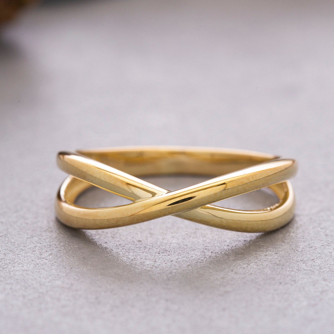 14K Solid Gold Criss Cross Ring 925 Sterling Silver Criss - Etsy