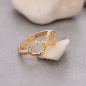 14K Solid Gold Infinity Ring, Sterling Silver Infinity Ring, Infinite ...