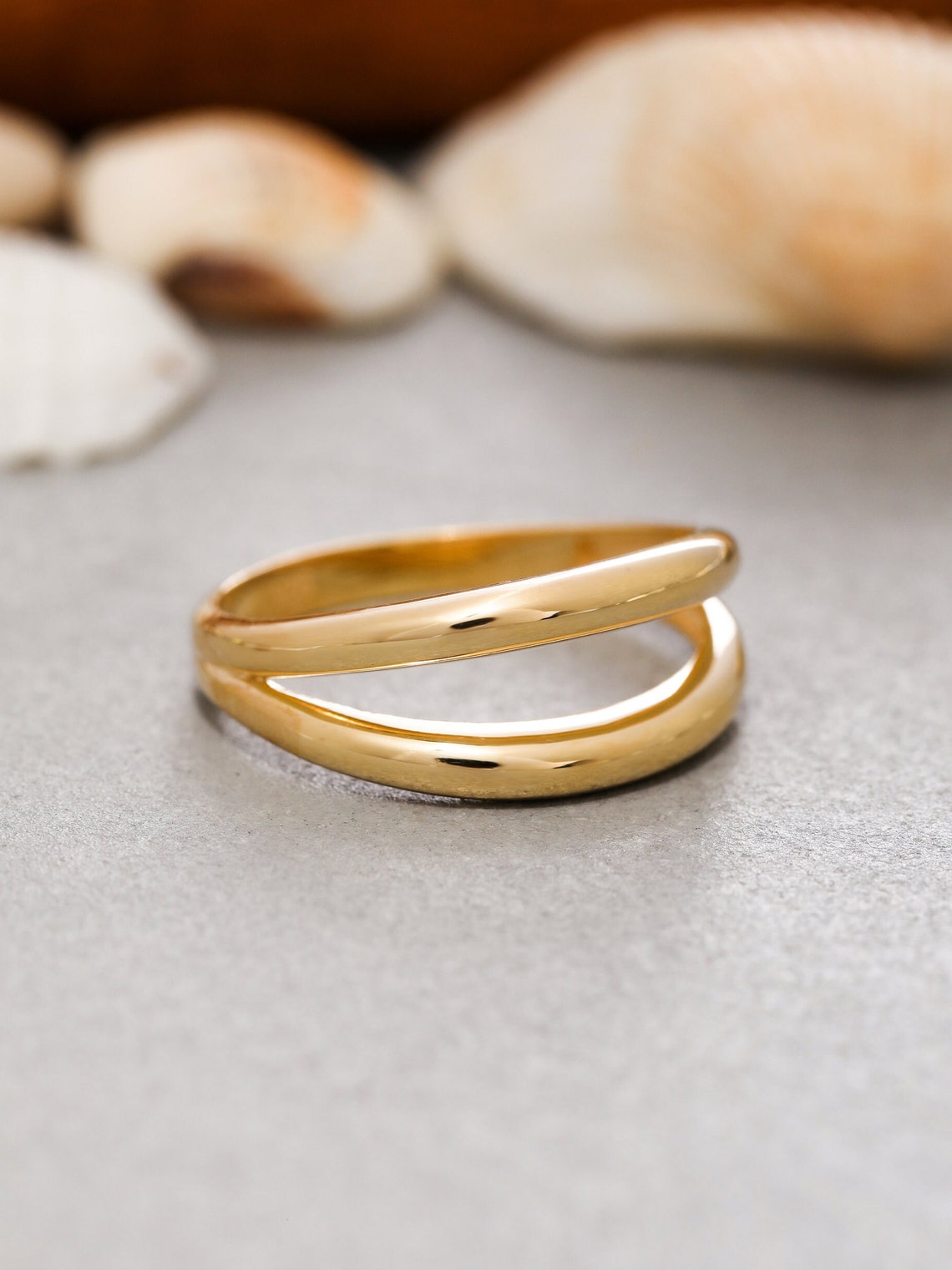 ZARD 14K Gold Filled Chunky Dome Statement Ring Size 7 Or 8 Bold Italy Jewelry