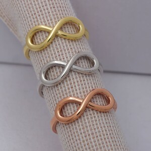 14K Solid Gold Infinity Ring, 925 Sterling Silver Infinity Ring ...