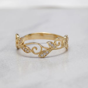 14K Solid Gold Leaf Ring, 925 Sterling Silver Leaf Ring, Nature Inspired Ring, Valentine&#39;s Day Gift, Christmas Gift, Mother&#39;s Day Gift