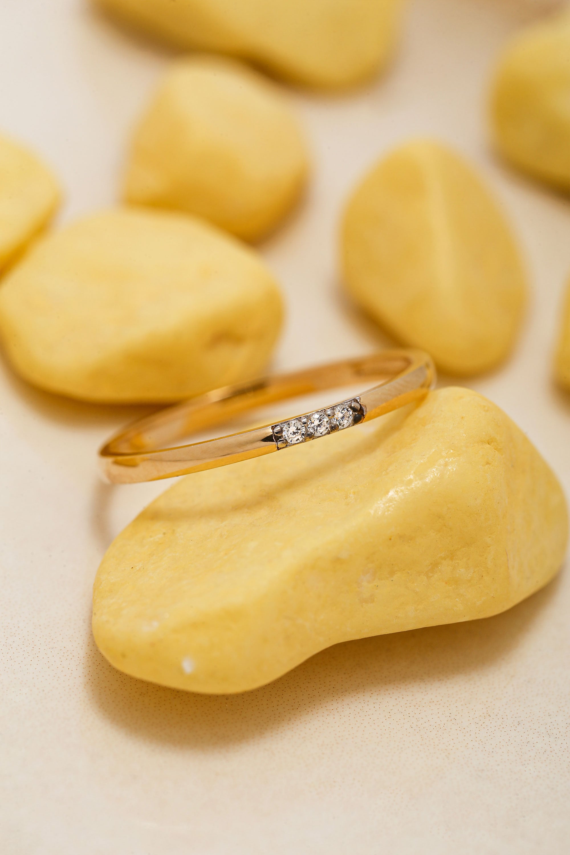 14K Solid Gold Three Stone Ring, 925 Sterling Silver Three Stone Ring ...