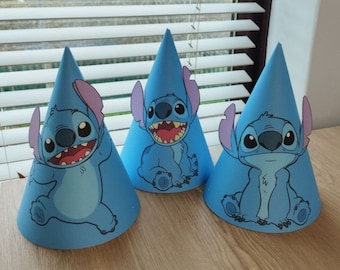 Stitch Party Printable | Cone Hats Digital - PDF Download