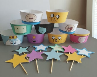 Adventure Time Printable | Cupcake Wrappers and Toppers Digital - PDF Download