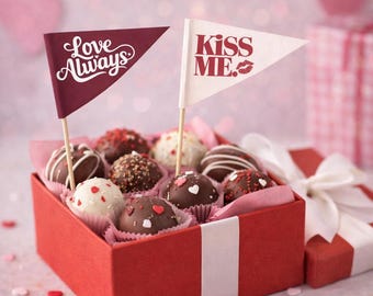 13 Valentine's Day Pennant Flags | Printable Mini Banner (Instant Download)
