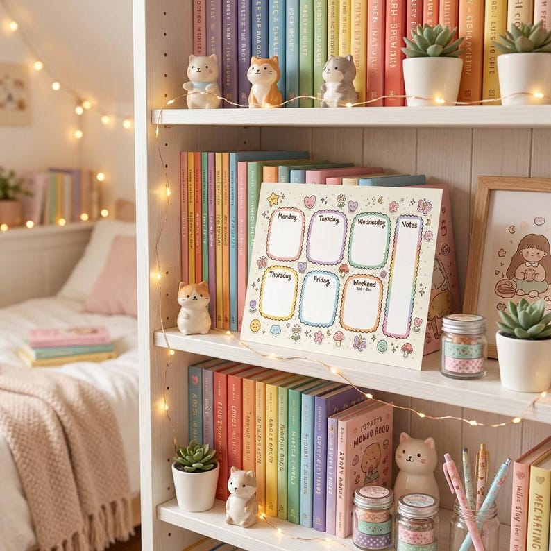 Kawaii Weekly Planner Printable | Pastel Design (PDF, JPG, PNG) - Etsy