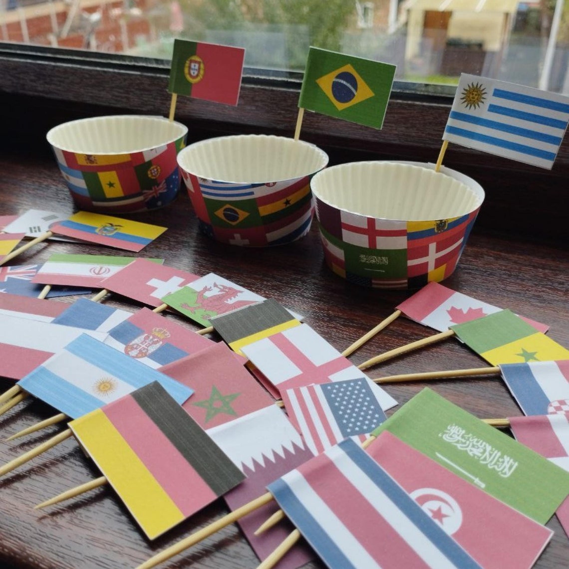 Qatar World Cup 2022 Printable Cupcake Wrappers & Toppers Etsy