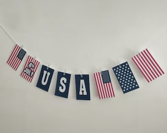 DIY - Patriotic banner 4th of July | Printable | Digital File | PDF Download | Decoration