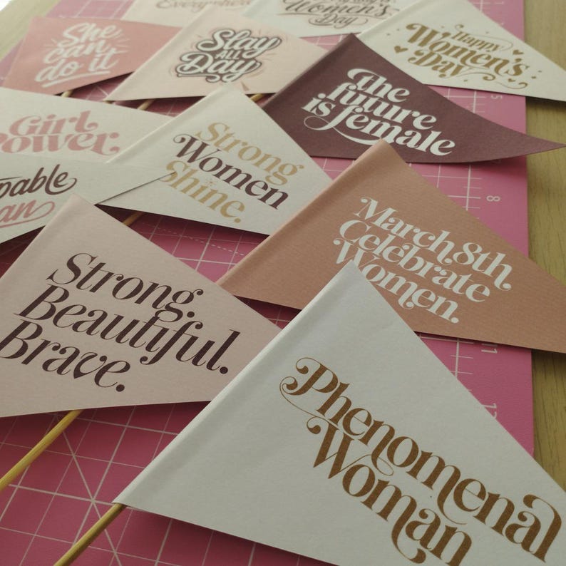 Printable Pennants and Cupcake Toppers | Women Empowerment Decor ...