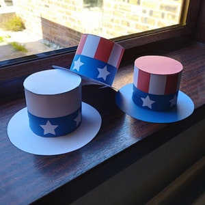 DIY - Uncle Sam Hut: Ein kleiner Hut zum Unabhängigkeitstag | Digitale Datei | PDF-Download