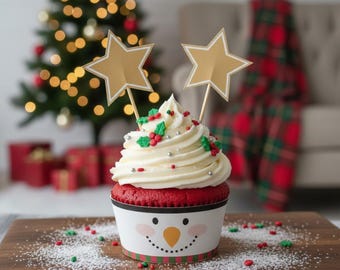 Printable Christmas Cupcake Wrappers – Santa, Elf, Reindeer & Snowman