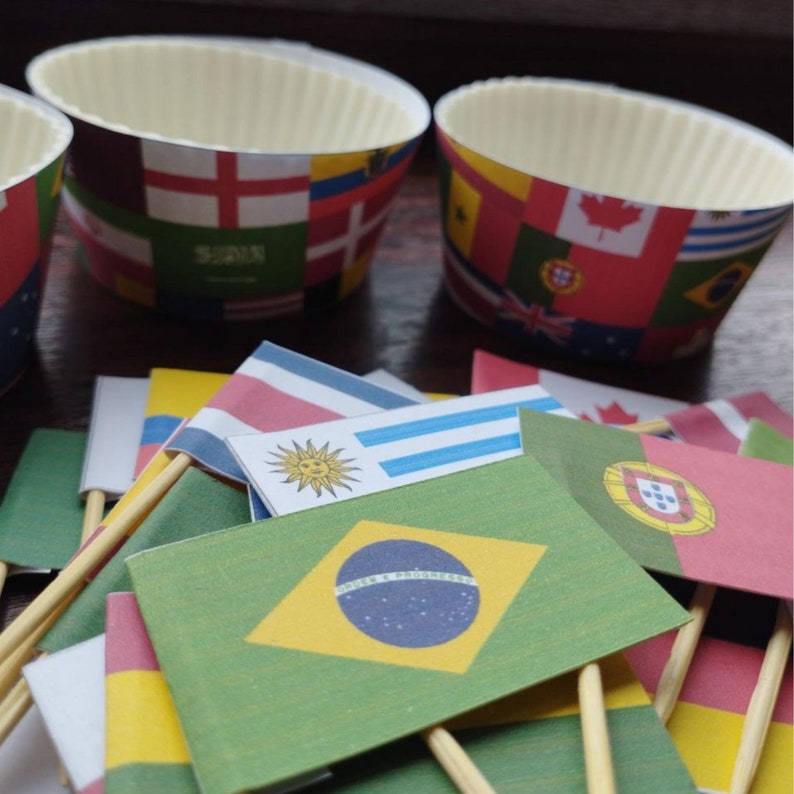 Qatar World Cup 2022 Printable Cupcake Wrappers & Toppers Etsy