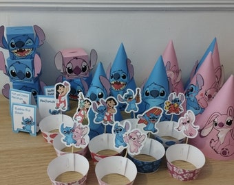 Bundle Party Lilo Stitch Angel Printable | Digital Files -PDF Download