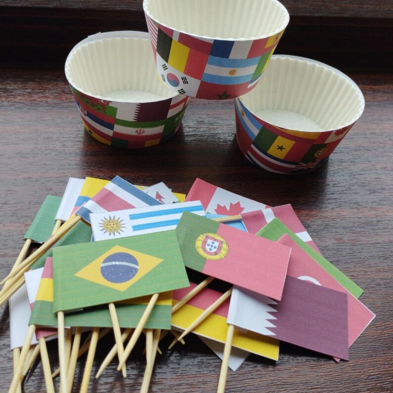 Qatar World Cup 2022 Printable Cupcake Wrappers & Toppers Etsy