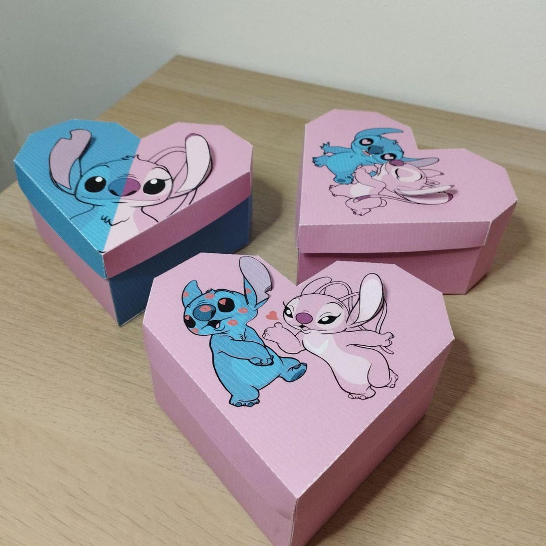 Angel & Stitch Heart Box Template: DIY Valentine's Gift (PDF Download ...