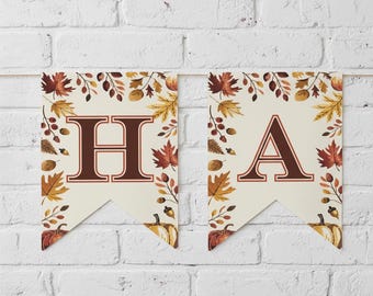 Happy Fall Decor Printable Banner: Autumn Decor (Digital Download)
