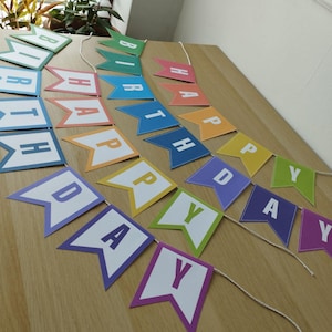 Bunt alles Gute zum Geburtstag Banner | Druckbare Party Dekoration | Digitaler Download PDF – 2 Designoptionen