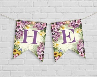 Floral "HELLO SPRING!" Printable Banner (Digital Product)
