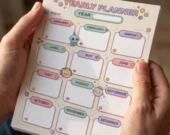Pastel Gamer Yearly Planner | Printable Pixel Art (PDF, JPG, PNG)