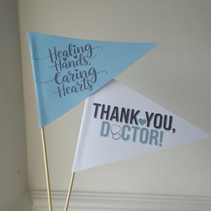 Afdrukbare Doctors Day-wimpels en cupcaketoppers | Direct downloaden