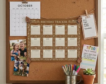 Talavera Birthday Tracker – Calendar Chart (PDF PNG JPG)