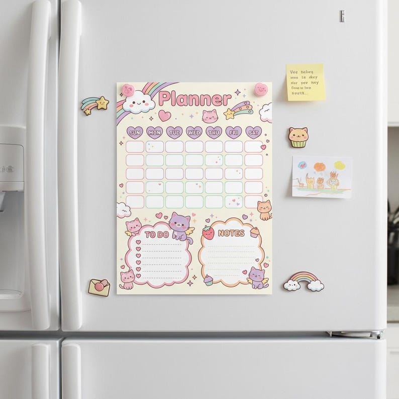 Kawaii Weekly Planner Printable | Cute Pastel Planner Page | Weekly ...