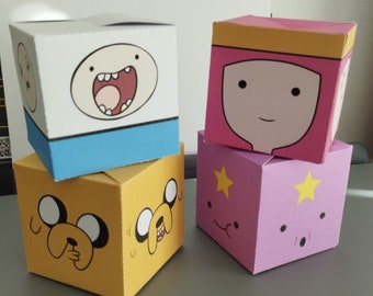 Adventures Time print | Cube Gift Boxes Digital - PDF Download