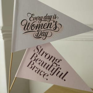 Printable Pennants and Cupcake Toppers | Women Empowerment Decor | Instant Download