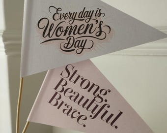 Druckbare Wimpel und Cupcake Toppers | Frauen Empowerment Dekor | Sofort Download