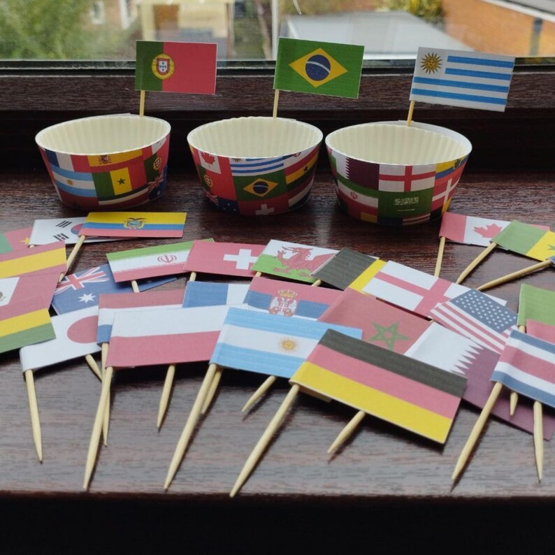 Qatar World Cup 2022 Printable Cupcake Wrappers & Toppers Etsy