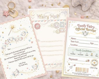 Printable Mini Tooth Fairy Set – Fairy Letter, Receipt & Envelope | Instant Download