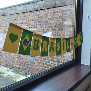 Celebrate Brazil with this festive banner | Digital File | Digital Product | PDF Download